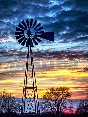 _1248367-71hdr windmill at sunset